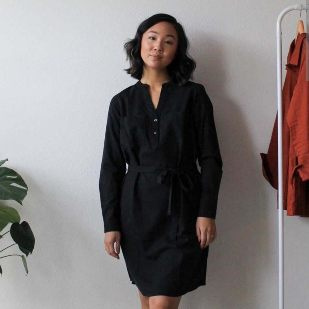 Wool& Black Clara Shirt Dress, Size M